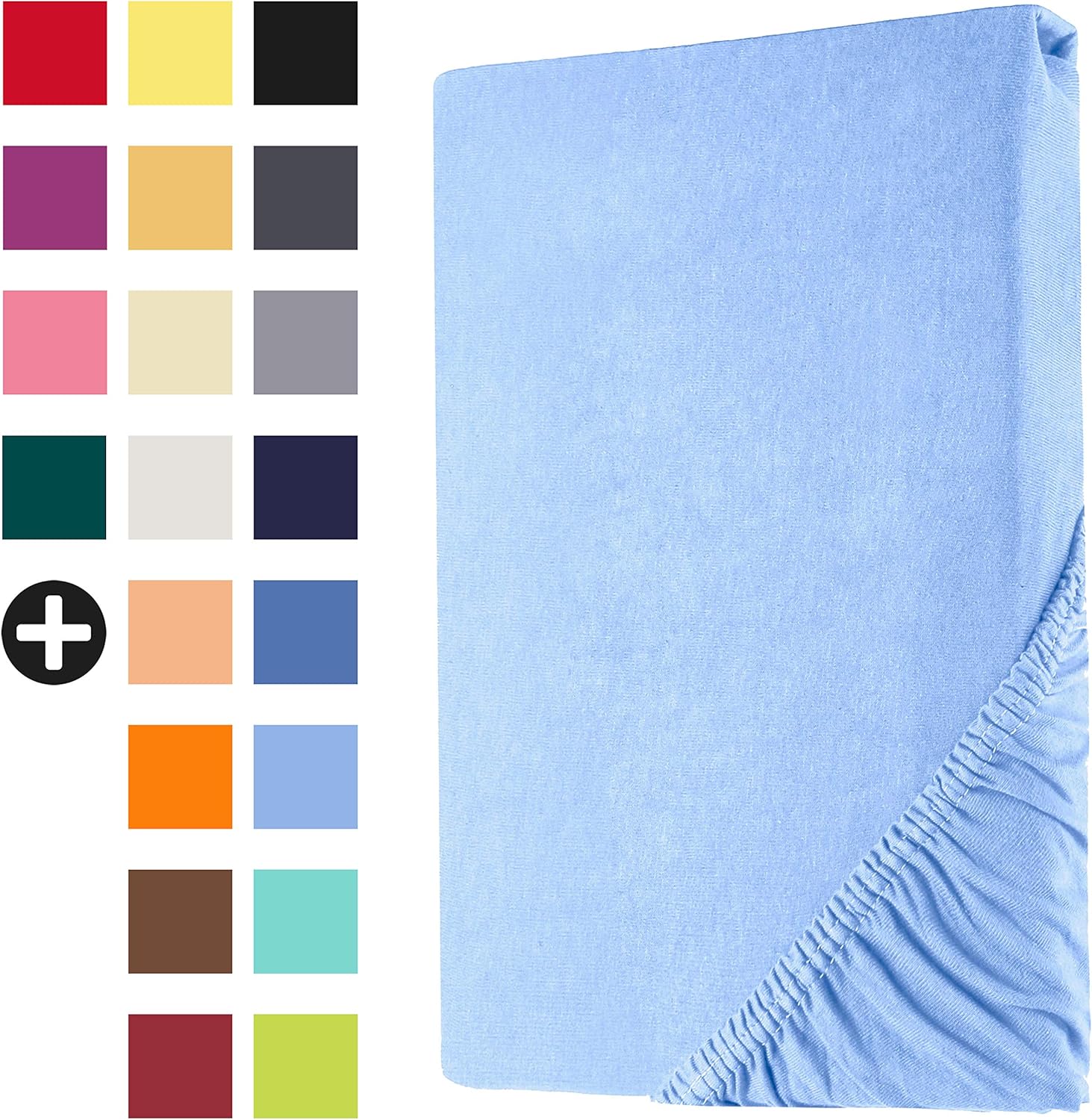 Heim24h Hoeslaken, jersey bedlaken met een matrashoogte van 18 tot 30 cm, 100% katoen, hoogwaardig, elastisch, ademend en zacht, paars, 140x200-160x200 cm