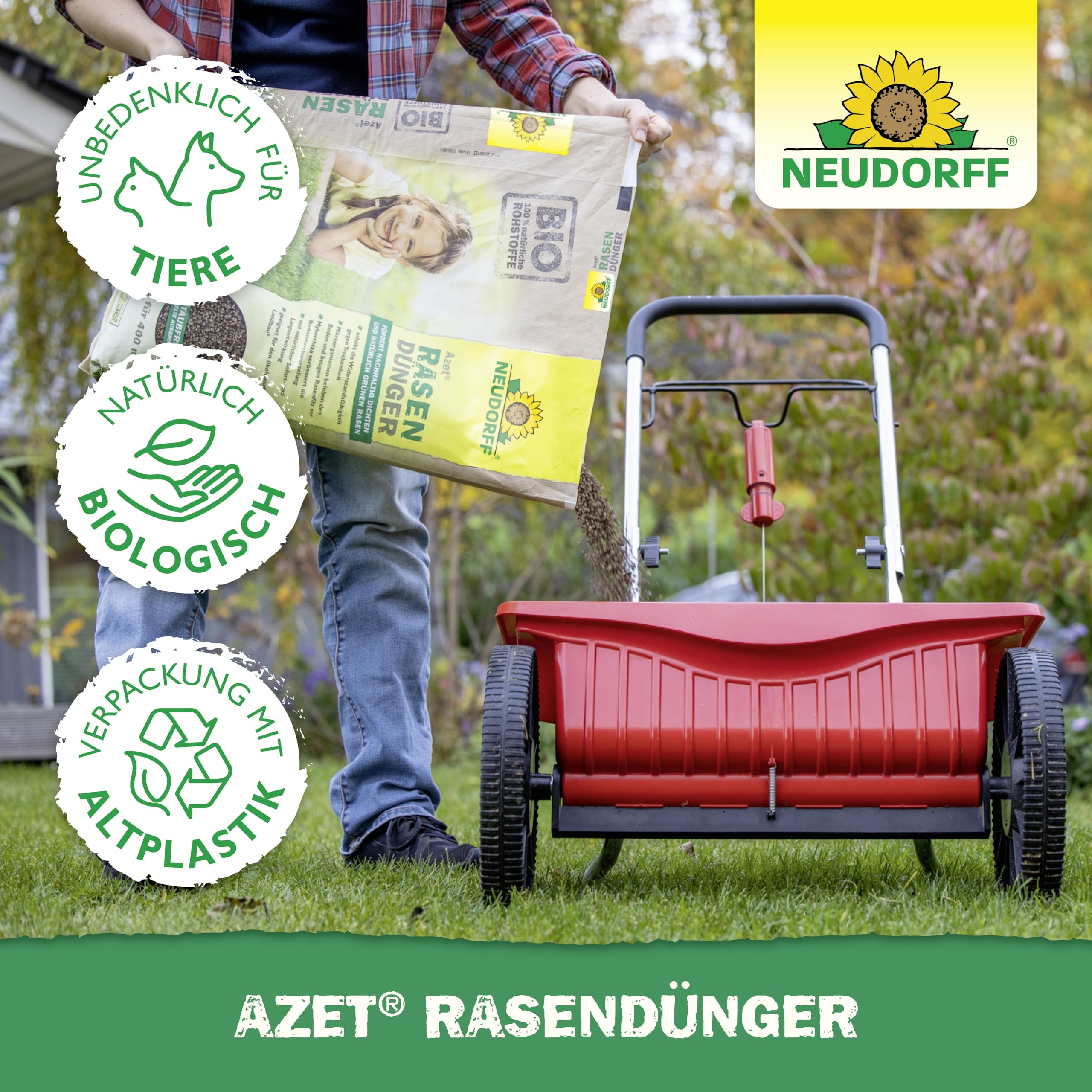 Neudorff Azet RasenDünger 201 m² Langzeitwirkung 6 Monate 10,05 kg