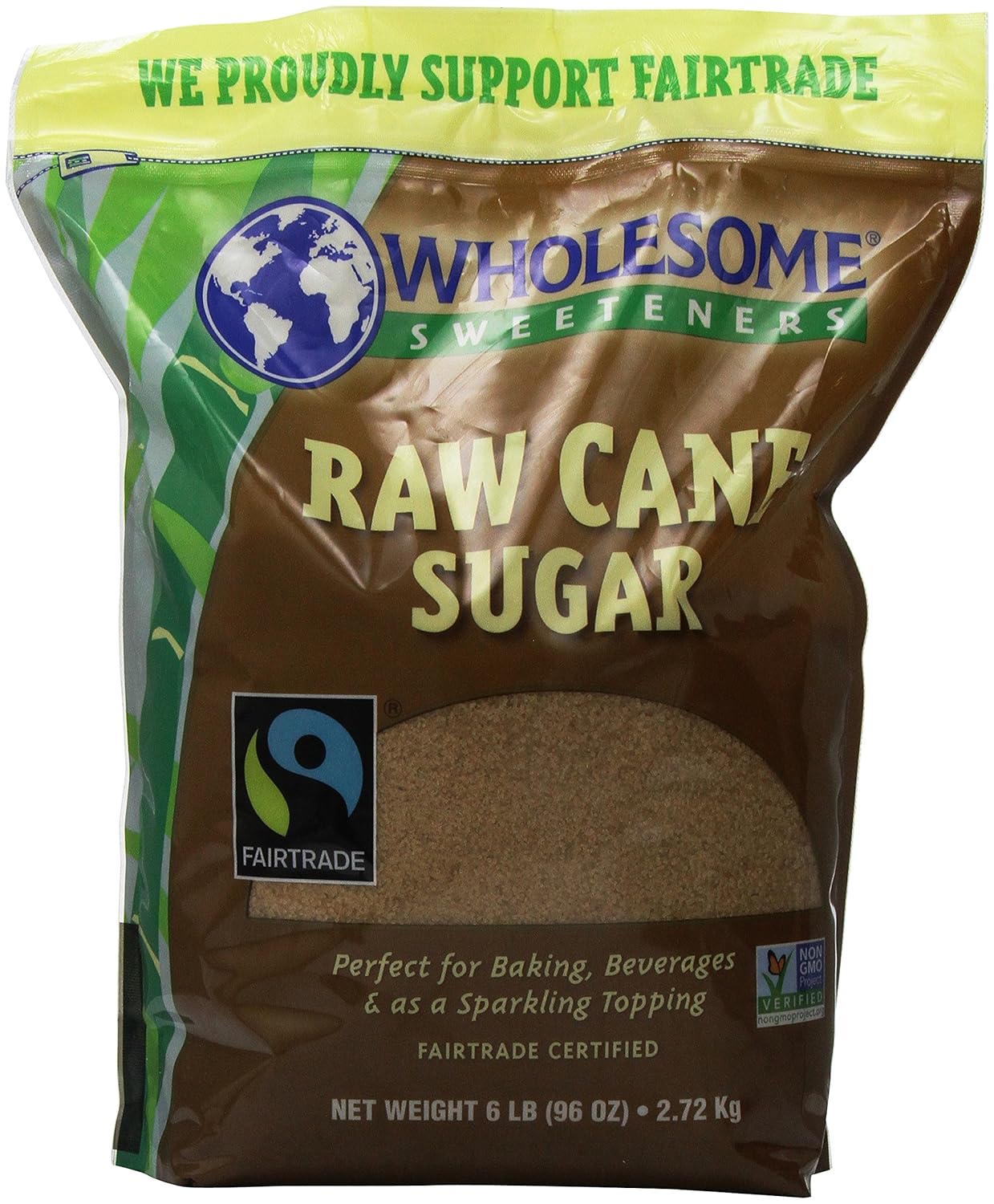 WholeSome Sweeteners Raw Cane Sugar, 96 Ounce