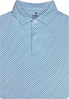 State Print Golf Shirt for Men – Men’s University Polo Moisture Wicking Dry Fit Performance Short Sleeve Regular Fit