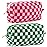 ZLFSRQ 2Pcs Checkered Pencil Case Cute Pencil Pouch for Teens Checkered Makeup Bag Medium Travel Cosmetic Bag Preppy Makeup Pouch for Purse Aesthetic Zipper Toiletry Bags Organizer(Pink/Green)