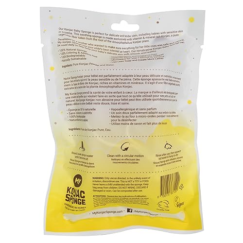 Miniatura 7 de | Esponja de baño para bebés 100% natural. Extra suave y suave. Hipoalergénico y completamente libre de fragancia, colorantes, aditivos, sulfatos,