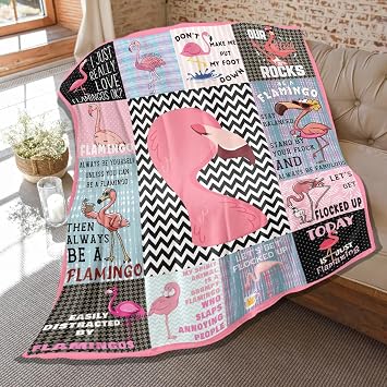 Flamingo Blanket,Pink Flamingo Gifts for Kids Girls Women,Flamingos Lovers,Soft Flannel Flamingoes Throw Blankets for Girls Bedroom Decoraiton,Pink,50 in x 40 in Small for Kid