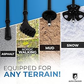 ALPIN LOACKER Collapsible Trekking Poles for Hiking I Carbon Hiking Poles Ultra Lightweight I Adjustable Trekking Poles for Women and Men with Cork Grip, 45-53 inches