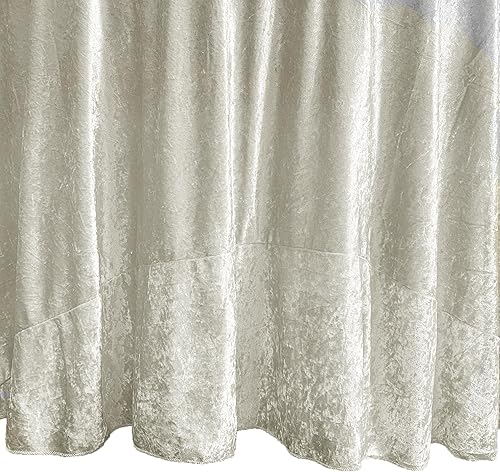 Miniatura 9 de YOUR CHAIR COVERS - Mantel redondo de terciopelo triturado de 120 pulgadas para mesas redondas de 5 pies - Azul polvoriento