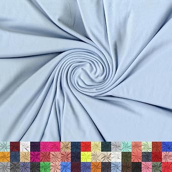 Double Brushed Knit Fabric by the Yard - 180GSM 4-Way Stretch DTY Polyester Spandex Fabric for Leggings, T-Shirts, Dresses, Yoga Wear, Throws - Baby Blue