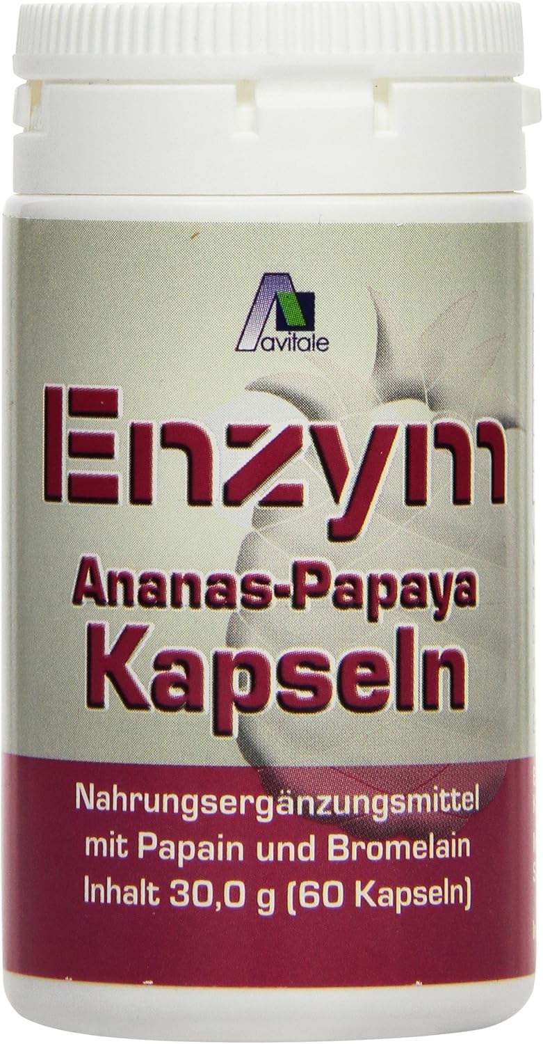 Avitale Enzym Ananas Papaya Kapseln, 60 Stück, 1er Pack (1 x 30 g