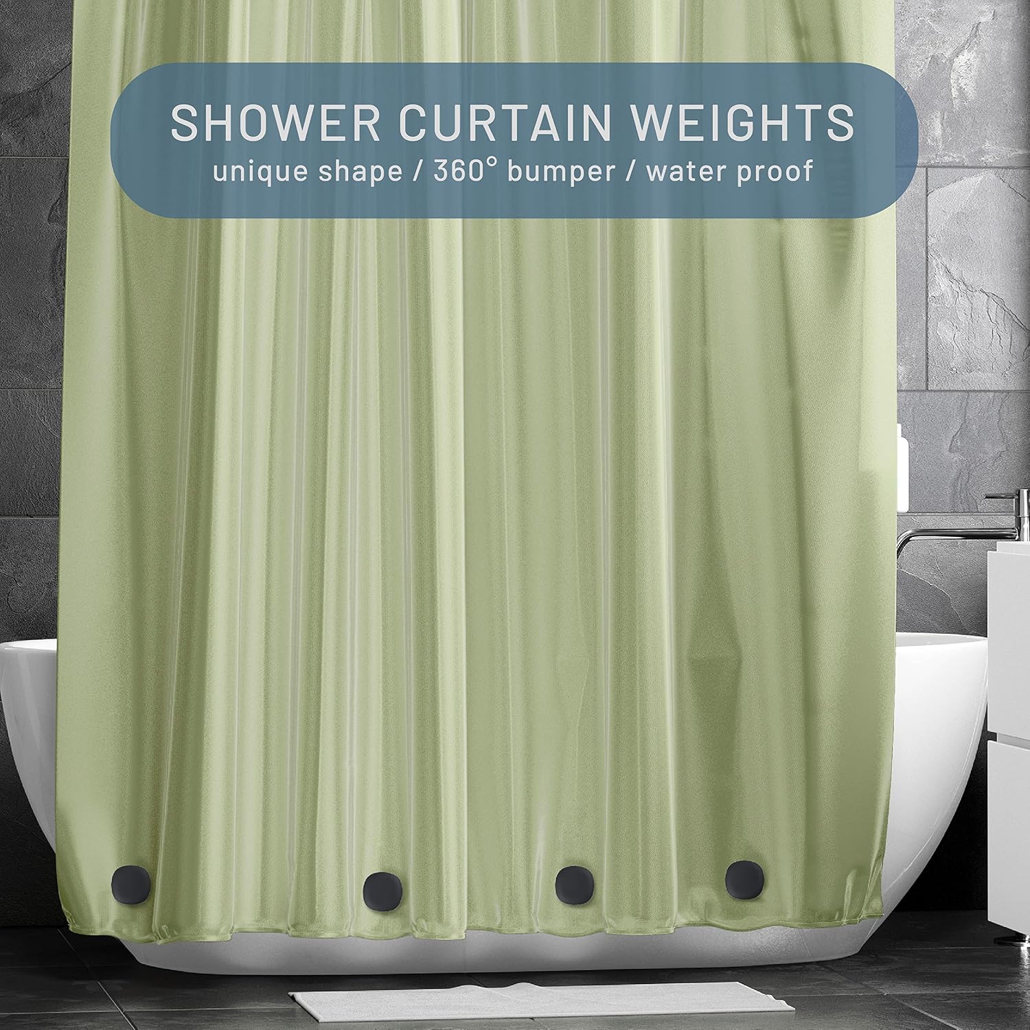 labphant Shower Curtain Magnet Weights - Silicone Encased Magnets for Weighted Shower Curtain with Liner - Anti-Rust Indoor/Outdoor Curtain Drapery Weights - Holds Tablecloths in Place