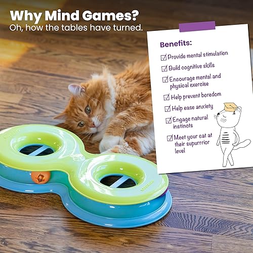 Miniatura 6 de Catstages Infinity Ball Track para gatos con dos bolas, incluyendo una bola iluminada, figura 8 en forma de pista compatible con juguetes Topper,