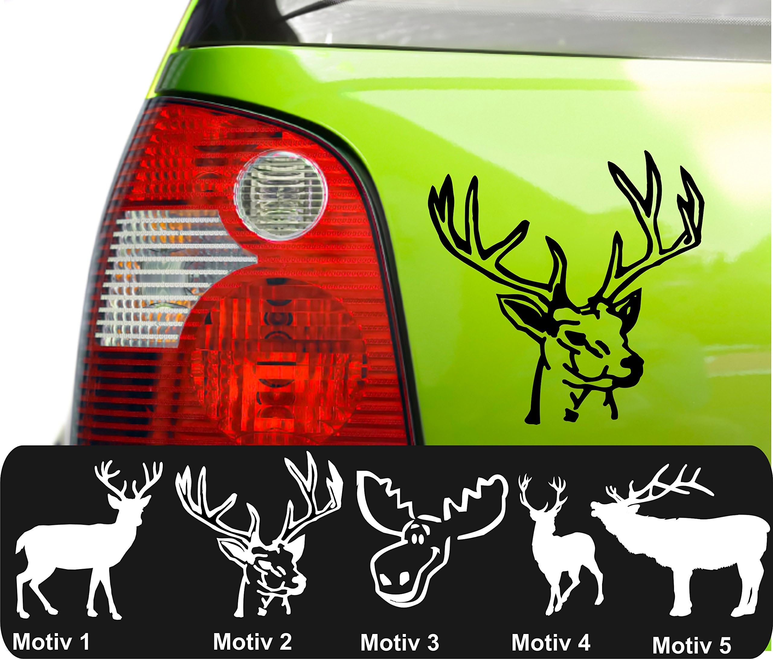 Moose Deer Elk Sticker Deer Sticker Car Sticker with Motif Colours Approx. 10 cm in 33 Colours Matt or Gloss - Motiv 2 - rosa matt