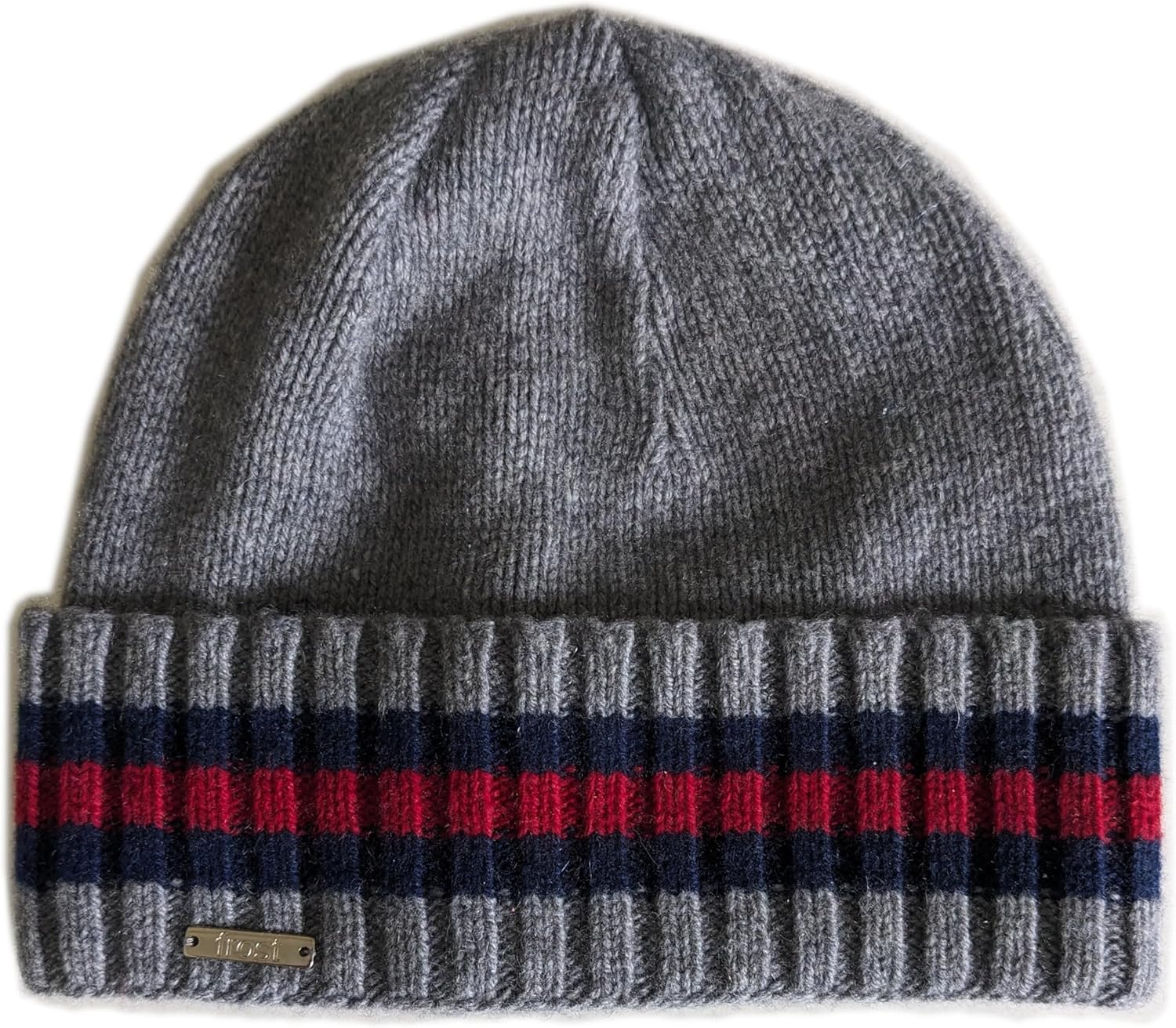 Frost Hats Unisex Cashmere Knitted Warm Wool Beanie Hat, Folded Rolled Cuff Winter Beanie
