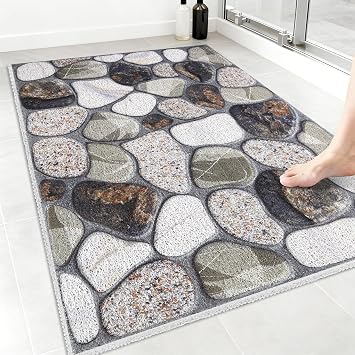 Extra Large Shower Mat Non-Slip 32x24 inch Loofah Shower Mats for Inside Shower with Drain Hole, Anti Slip Shower Mat, Stand up Shower Floor Mat