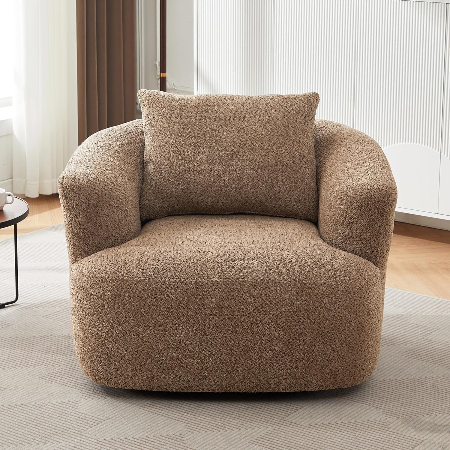 VilroCaz 360 degree swivel accent chair, angled view