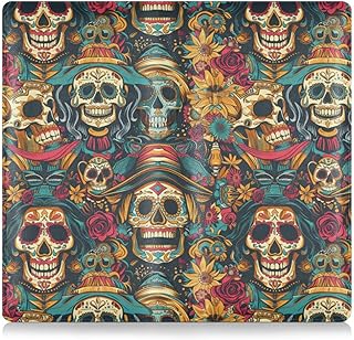 Mexican Of Dead Colorful Skull Flowers Leather Toursuit car registration and insurance card holder Auto Glove Box Organizer for any Car, Truck, Motorcycle, Trailer or Boat
