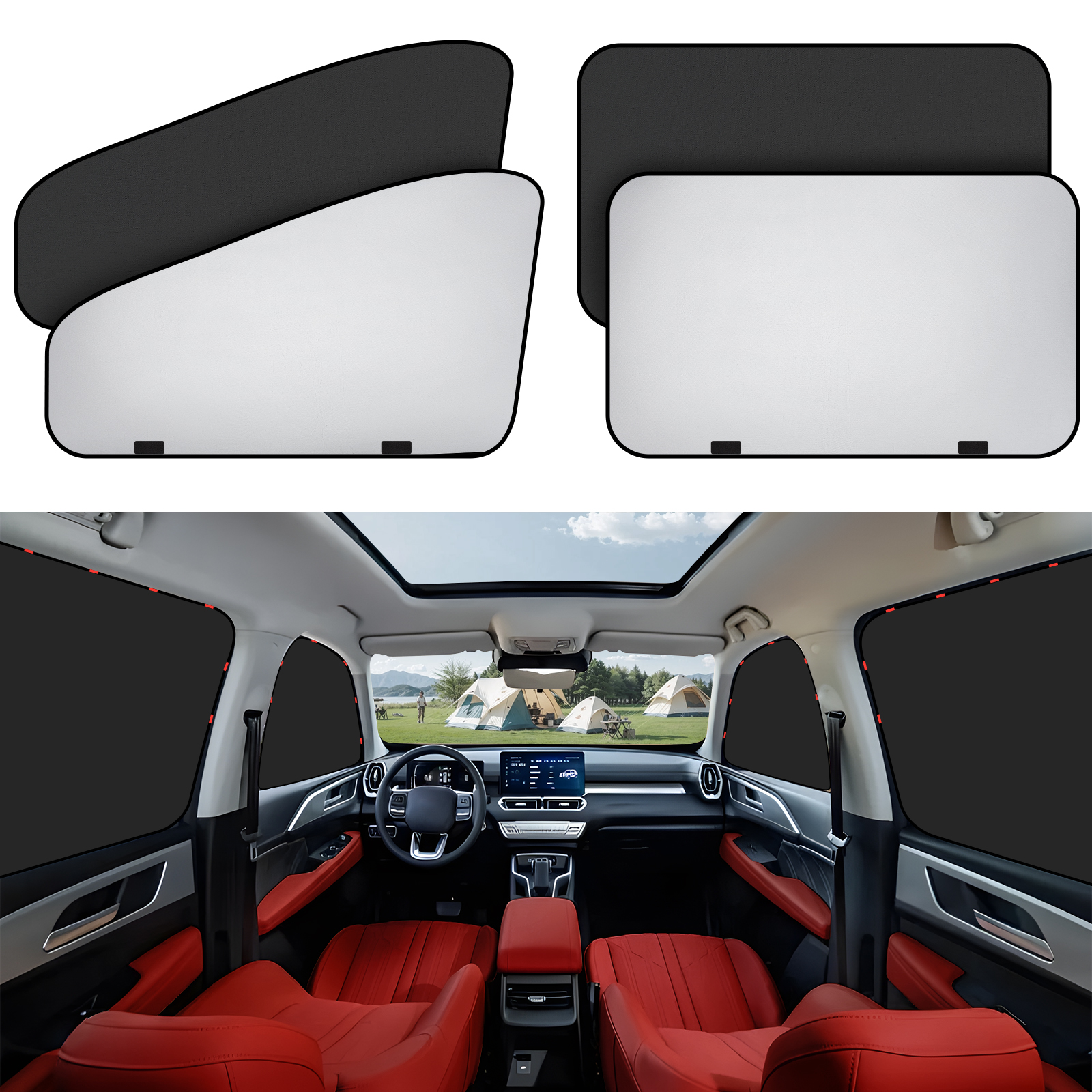 4 Pièces Pare-Soleil Fenêtre Voiture Magnétique Pour Bébé - Rideau UV Obscurcissant Avec Aimants