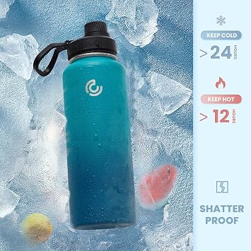 Sports Water Bottle 32oz, Insulated Water Bottle with Handle,Stainless Steel,Simple Modern,Suitable for Travel, School, Boy, Girl(Dark Night)