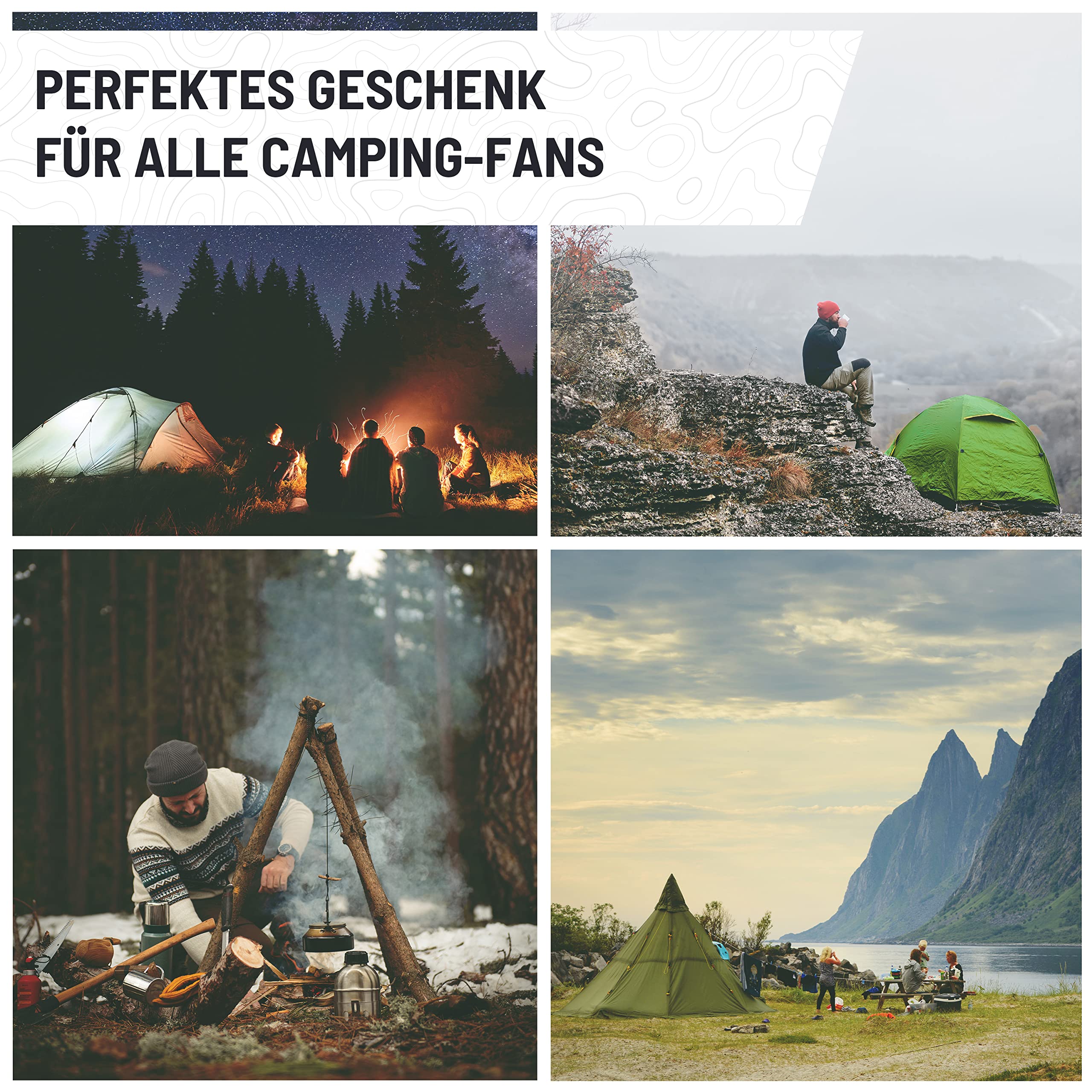 Atacama Krzesiwo survivalowe zestaw z narzędziem wielofunkcyjnym, krzesiwo Kienspan Tinder, dmuchawka i krzesiwo - wyposażenie outdoorowe i wyposażenie bushcraft - Firestarter - wieczna zapałka