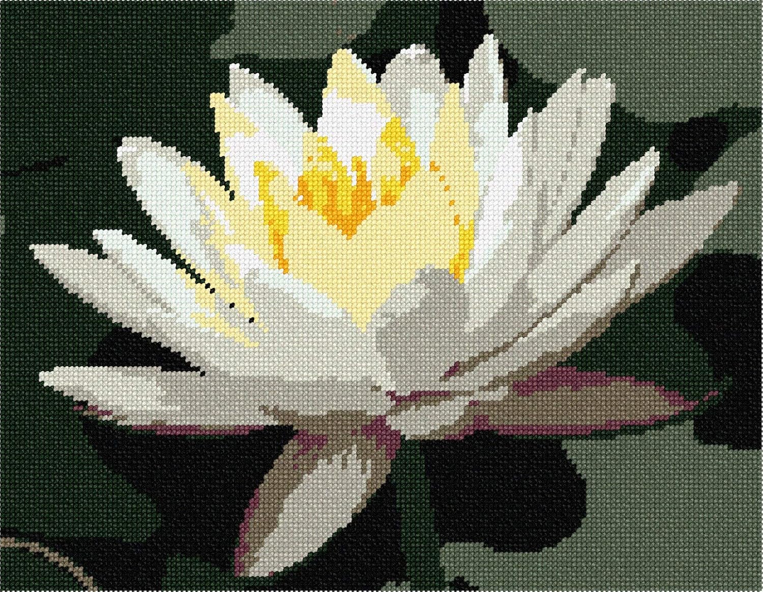 Pepita Needlepoint Canvas: Water Lily, 12 x 9
