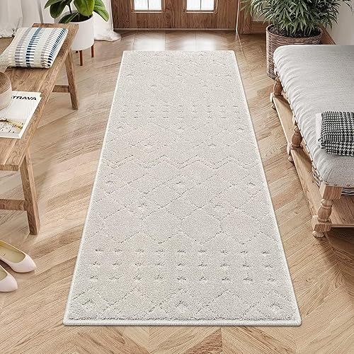 Miniatura 10 de Alfombra de pasillo sólida de 2 x 6 pies, moderna para pasillo de cocina, antideslizante, bohemio, lanudo y suave, para entrada, sala de estar,