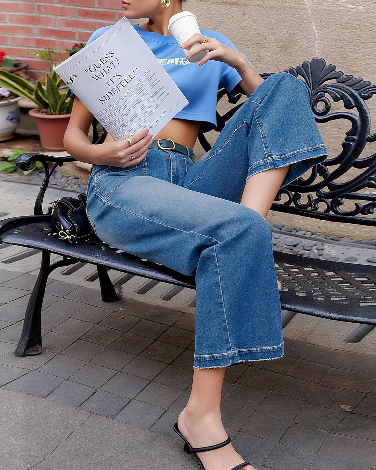 Women's Wide Leg Jeans High Waisted Stretchy Straight Leg Baggy Jeans Loose Fit Ankle Denim Pant Trendy 2025. - Image 5