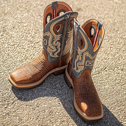 Miniatura 8 de Twisted X Botas de trabajo occidentales para hombre de 12 pulgadas, botas de tobillo casuales fabricadas con tecnología patentada CellStretch