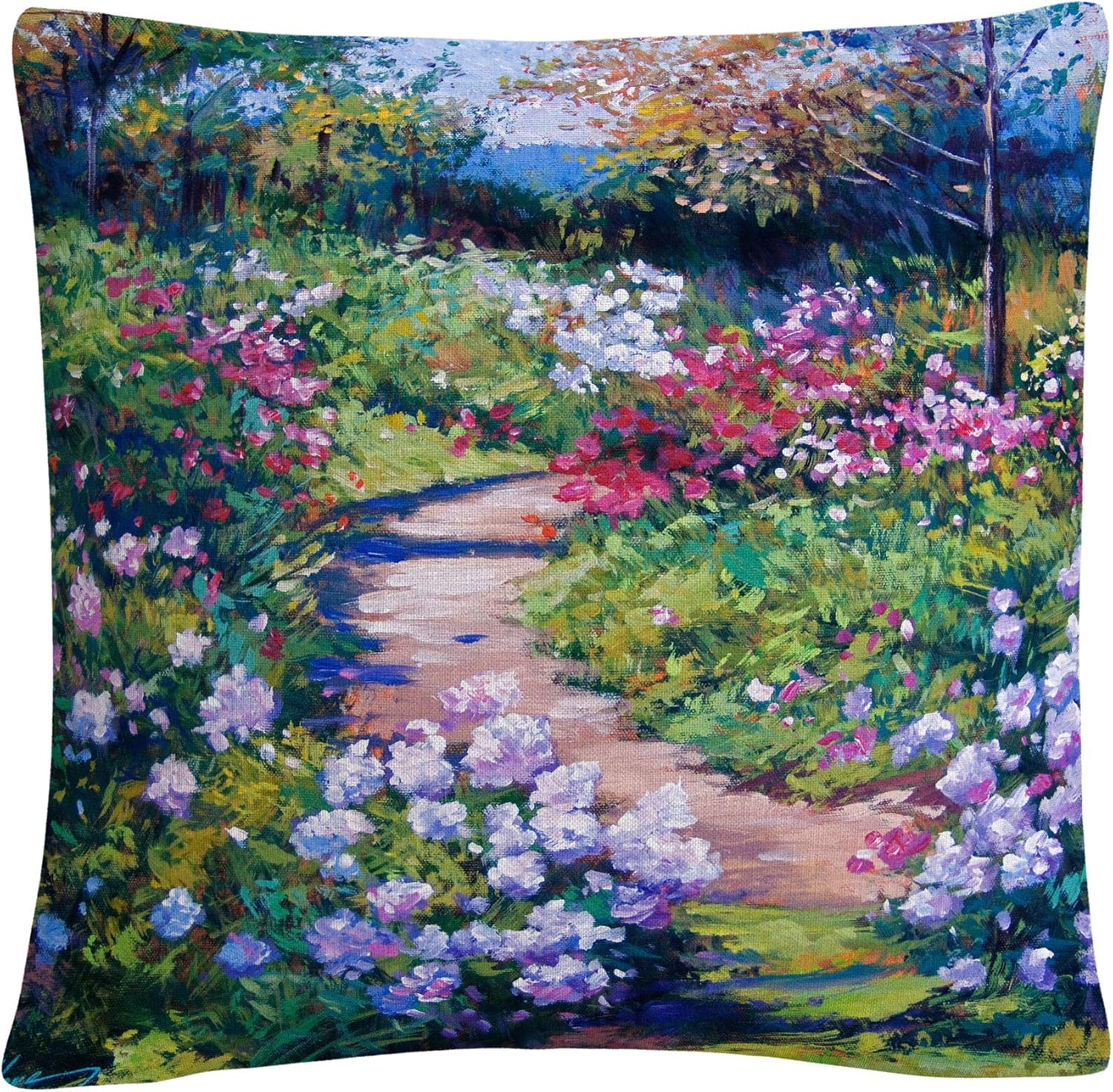 Trademark Fine Art Natures Garden by David Lloyd Glover, 16x16 Decorative Throw Pillow
