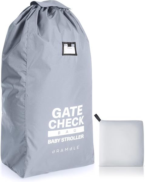 Bramble - Grande borsa copri passeggino per aereo - Borsa per passeggino e carrozzina per viaggi in aereo - Borsa protettiva resistente all'acqua per il controllo del passeggino al gate (grigio) - 1