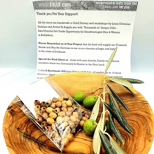 Miniatura 8 de Bethlehem cuentas de madera de olivo de Rosario de 0.315in cuentas ovaladas de madera (60 cuentas)  Cuentas de madera de olivo para rosario y