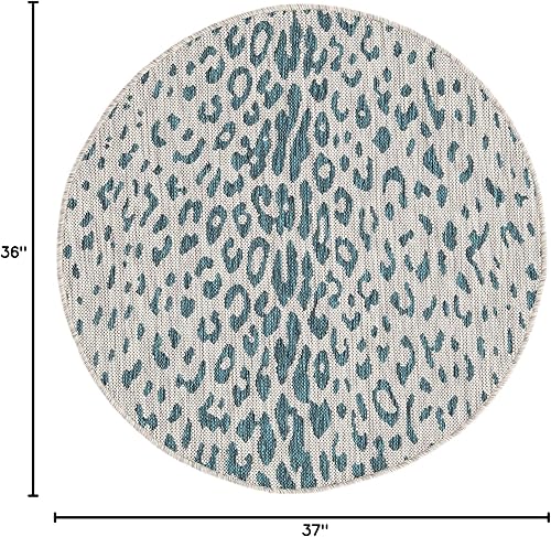 Vista 44 de Unique Loom Outdoor Safari Collection - Alfombra Samburu (10 pies cuadrados, natural/marrón claro)