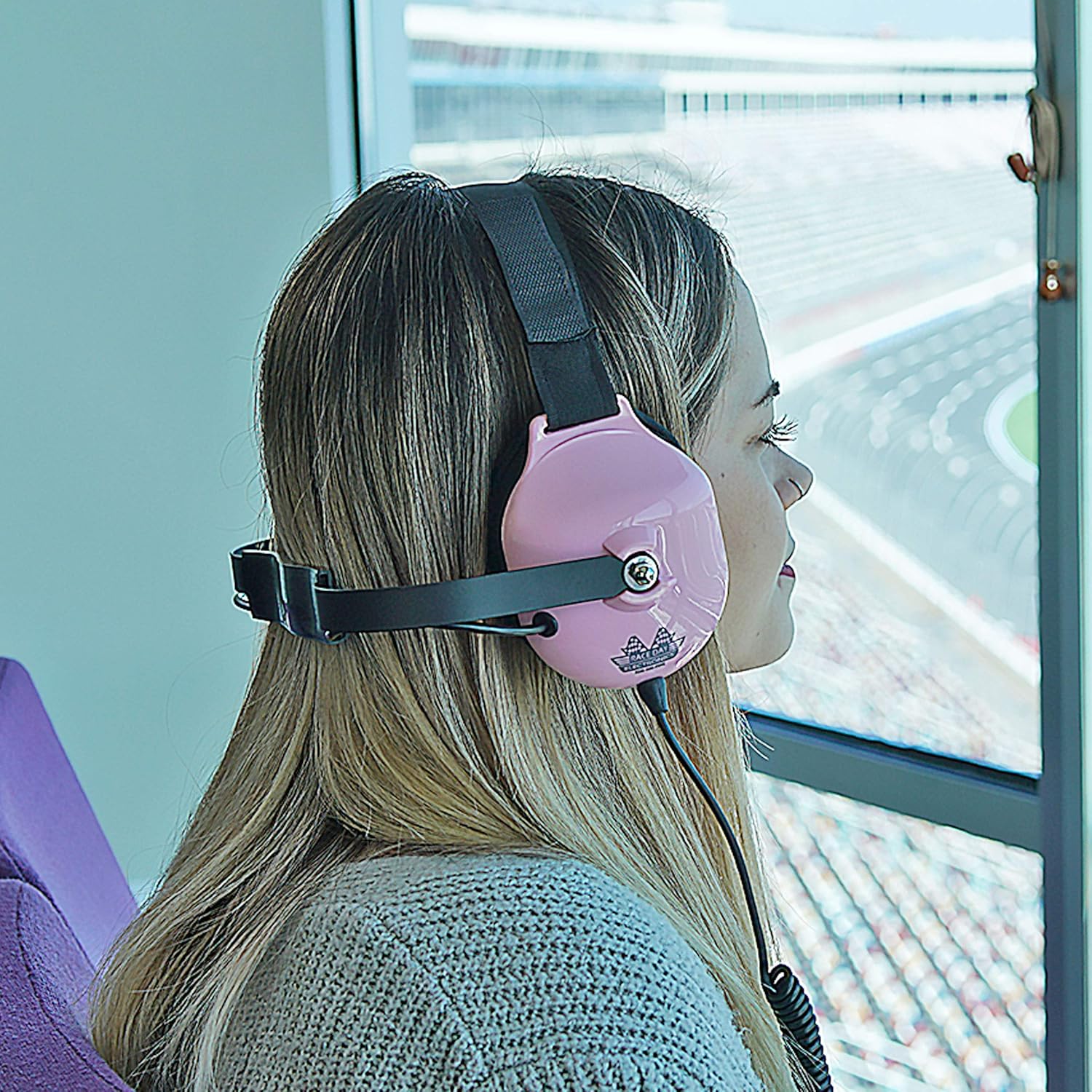 Noise-Reducing Race Scanner Headphones - Pink - High-Fidelity Sound, Comfortable Fit, RDE-058-PINK