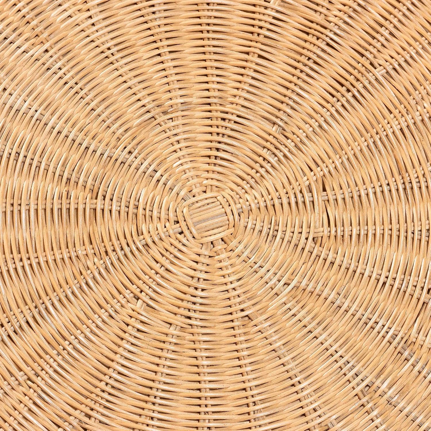 Bali & pari Farrorw Rattan Dining Table, 42-Inch Round, Handwoven Pedestal Base