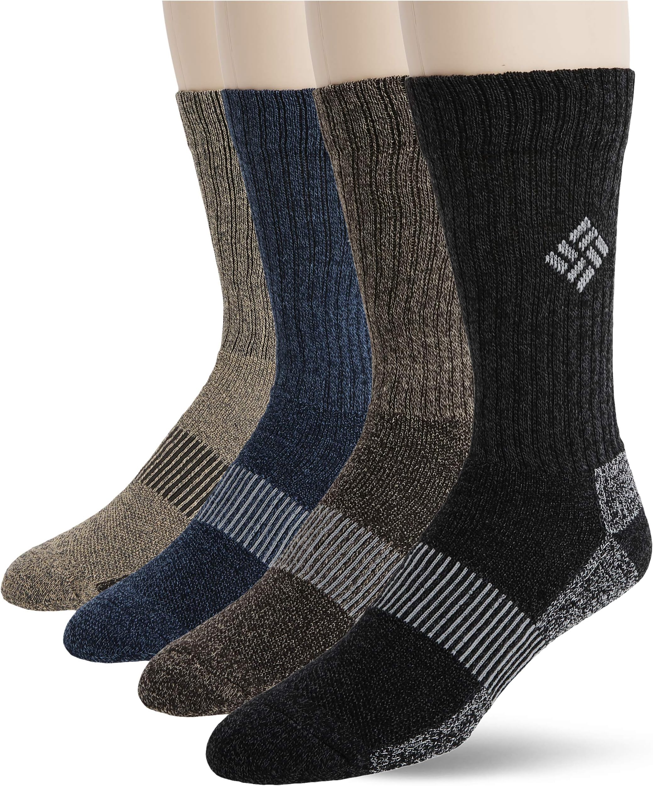 Moisture Control Crew Sock 4 Pack, Multipack, Black Brown Assorted, 10-13, mens