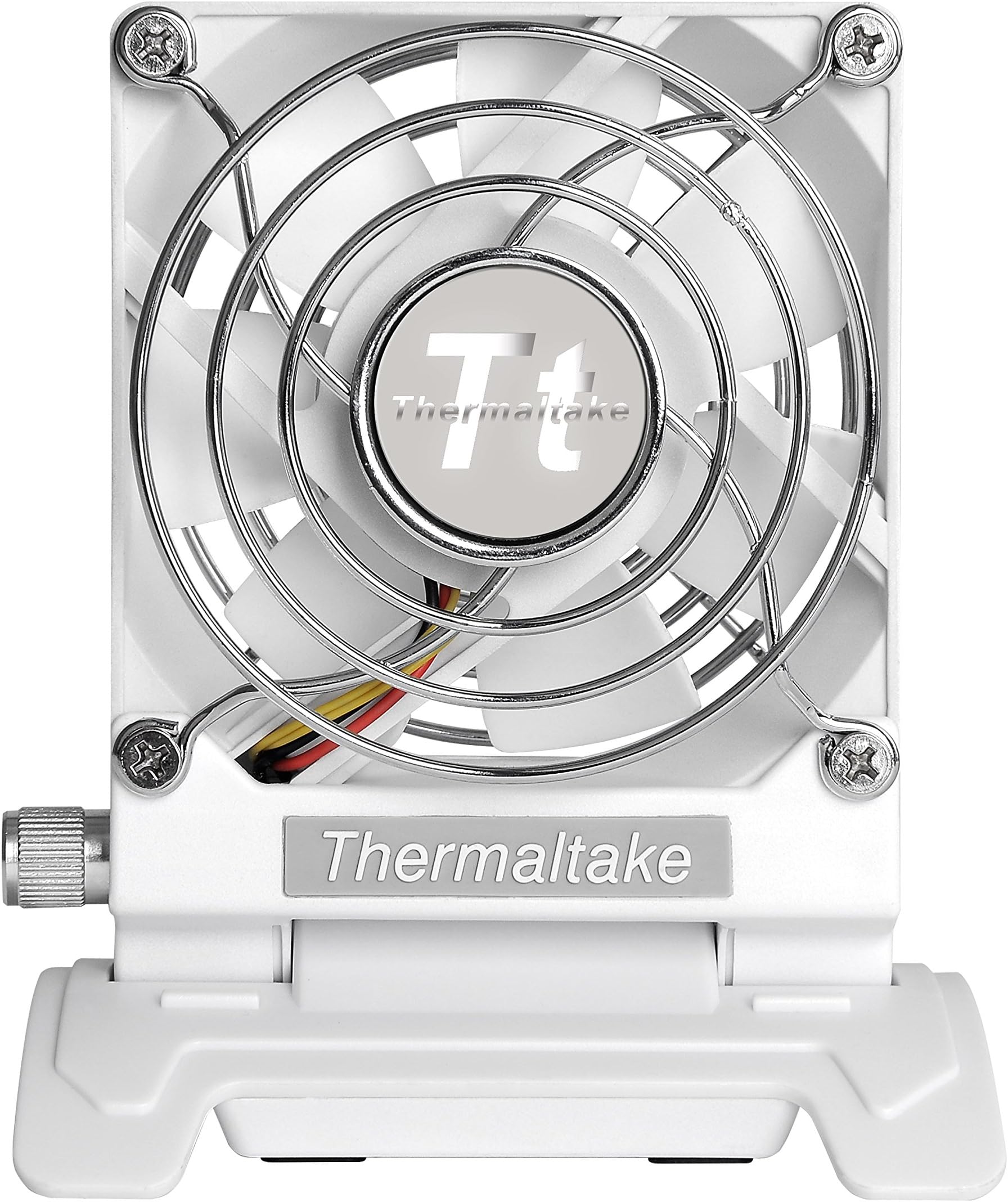 Thermaltake Mobile Fan III Portable Desk Fan with Directional Fan Swivel, Compact Design, and Mini-USB to USB Retractable Cable Cooling AF0065 White