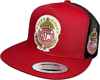 Mexico Club Deportivo Toluca Soccer HAT RED Black MESH 2 Logos