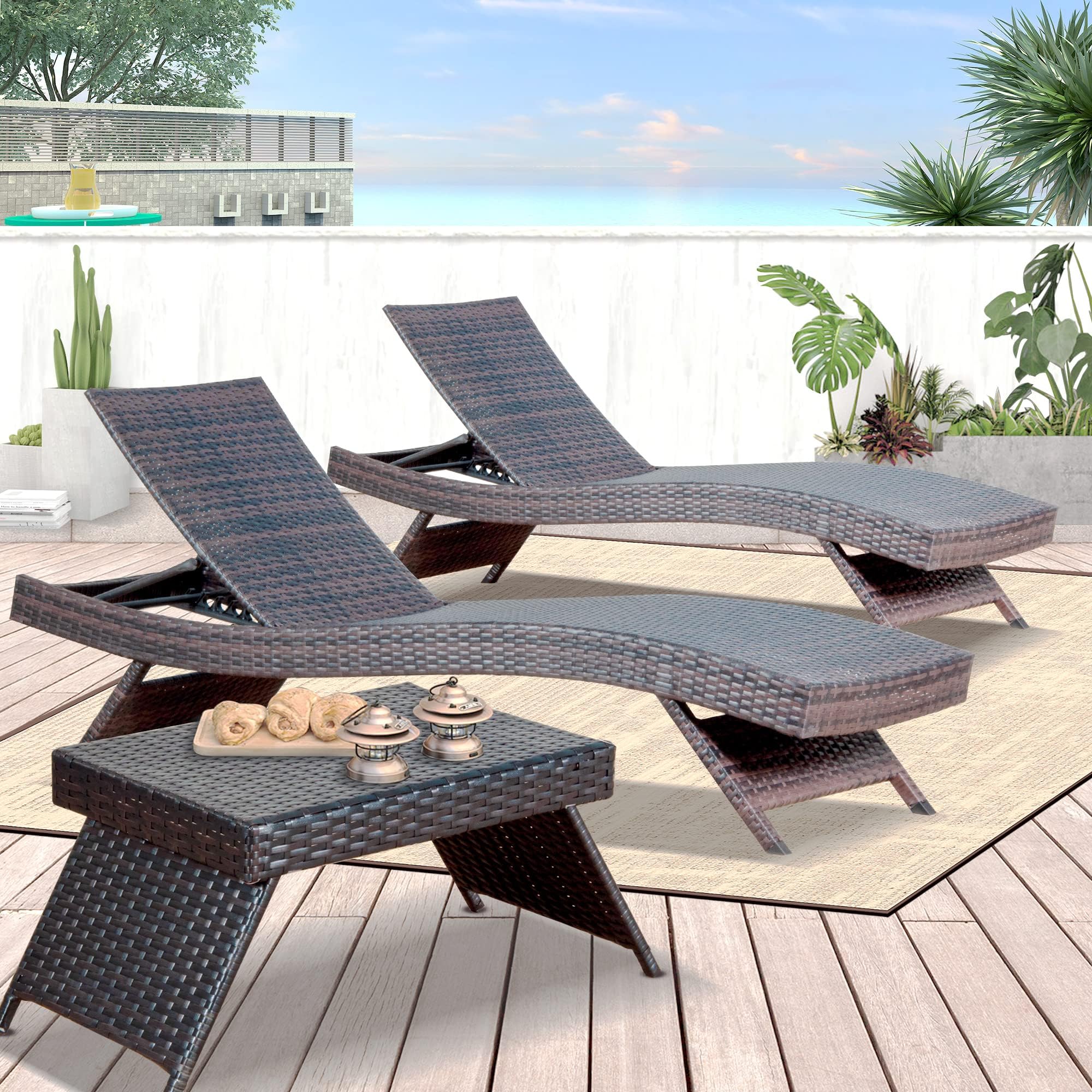 Christopher Knight Home Thira Outdoor Wicker Chaise Lounge with Aluminum Frame, Mix