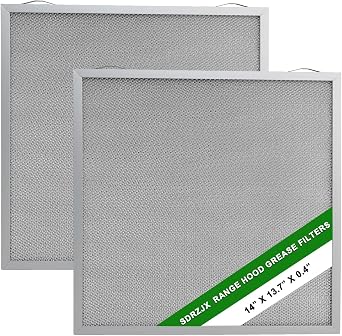 2-Pack Range Hood Grease Filters 5-Layer Aluminum Mesh 14 X 13.7 X 0.4 Inchs Compatible with Broan Nutone Replace# S97017415 97017415