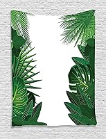 Vista 168 de Ambesonne Tapiz de isla tropical, olas del océano en la playa de Seychelles al atardecer horizonte, decoración de tela para colgar en la pared