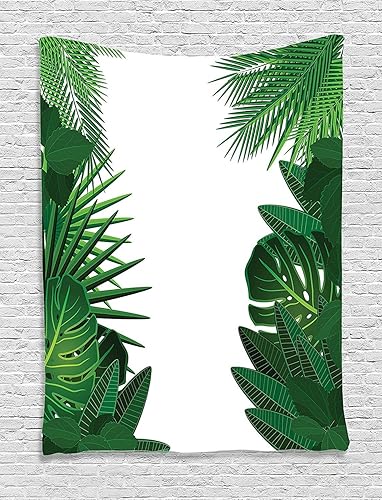 Miniatura 474 de Ambesonne Tapiz gótico, patio con hiedra encantada en la puerta antigua al bosque, colgante de pared ancho para dormitorio, sala de estar, 2-Verde