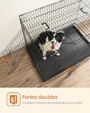FEANDREA Dog Crate, Foldable, 107 cm, 2 Doors, XL, Black PPD42H - 3