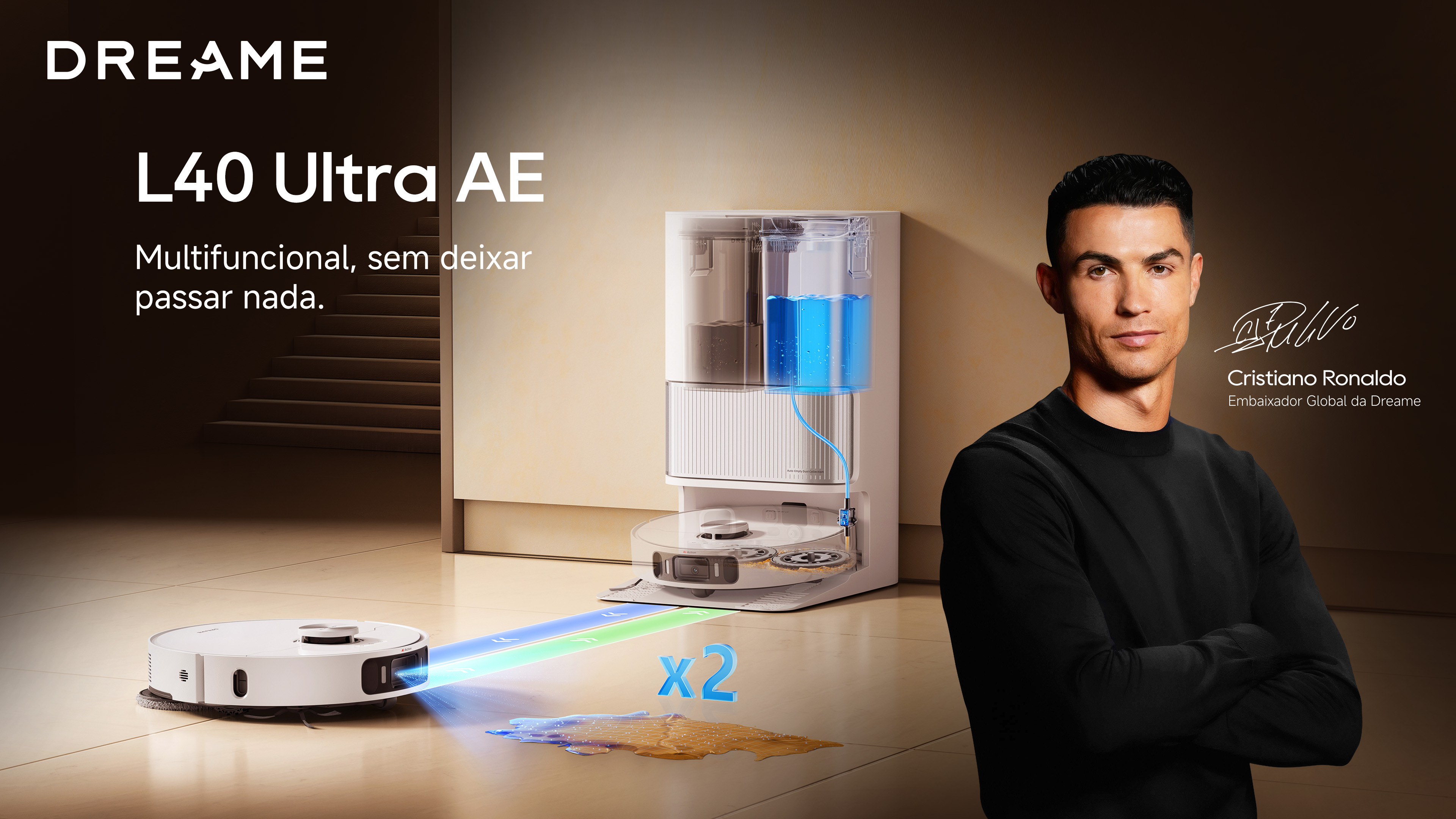 DREAME L40 Ultra AE Robô Aspirador e Mopa, Sucção 19.000Pa, Caixa