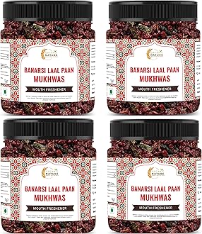 Organic Nature Banarasi Laal Paan Mukhwas [Mouth Freshener, Digestive, After-Meal Snack] [Jar Pack] (1200 Grams (Pack of 4 of 300 Grams))