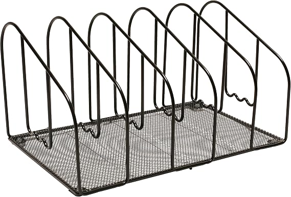 Deco Brothers File Sorter Organizer for Desk, 5 Sections, Black