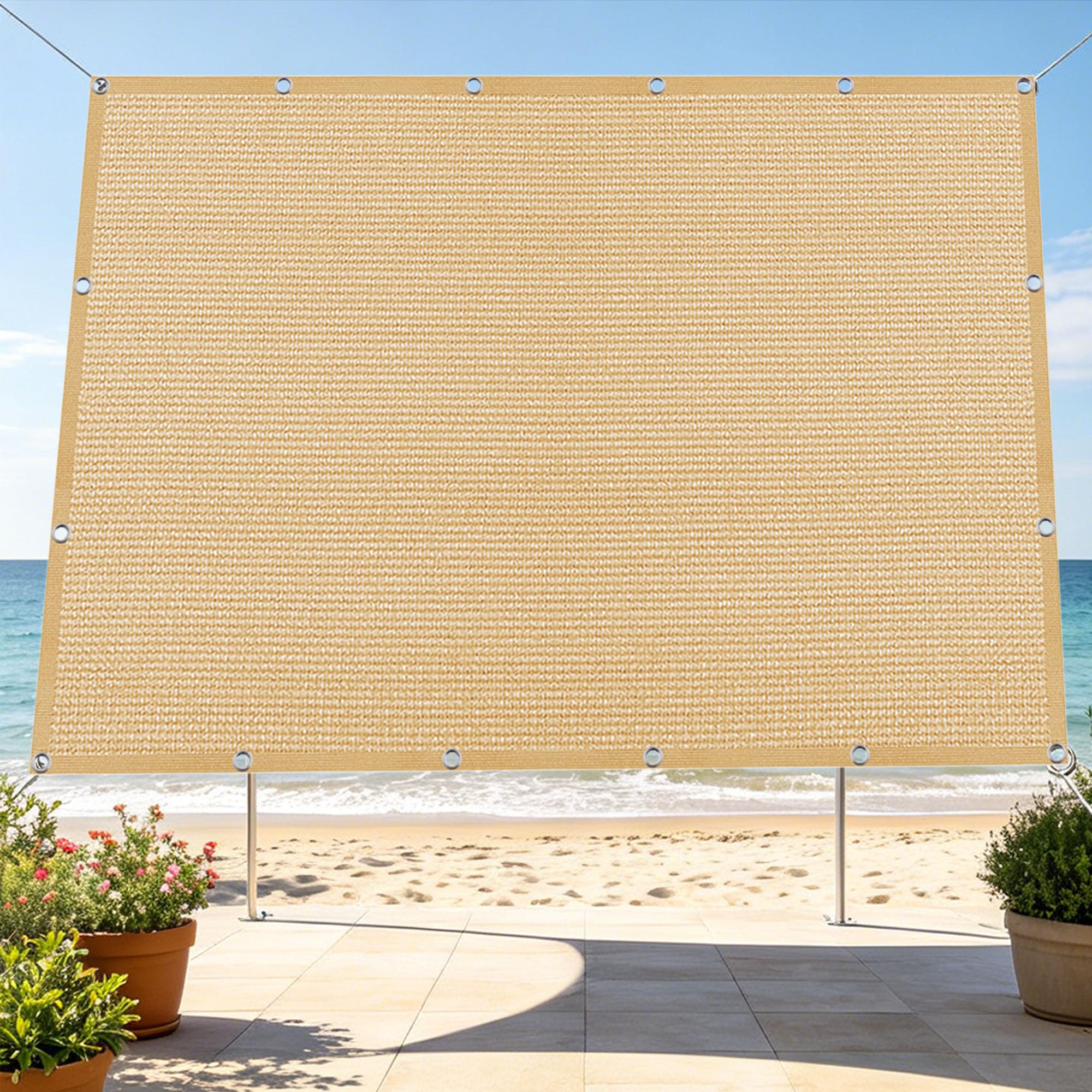 Anti-UV voiles d'ombrage résistant 3,1 x 4 m filet jaune sable