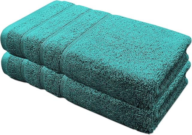 Premium Cotton Hand Towels 100% Soft Ring Spun Cotton 50 x 85 cm Hotel Quality Thick Absorbent (Teal, 2)