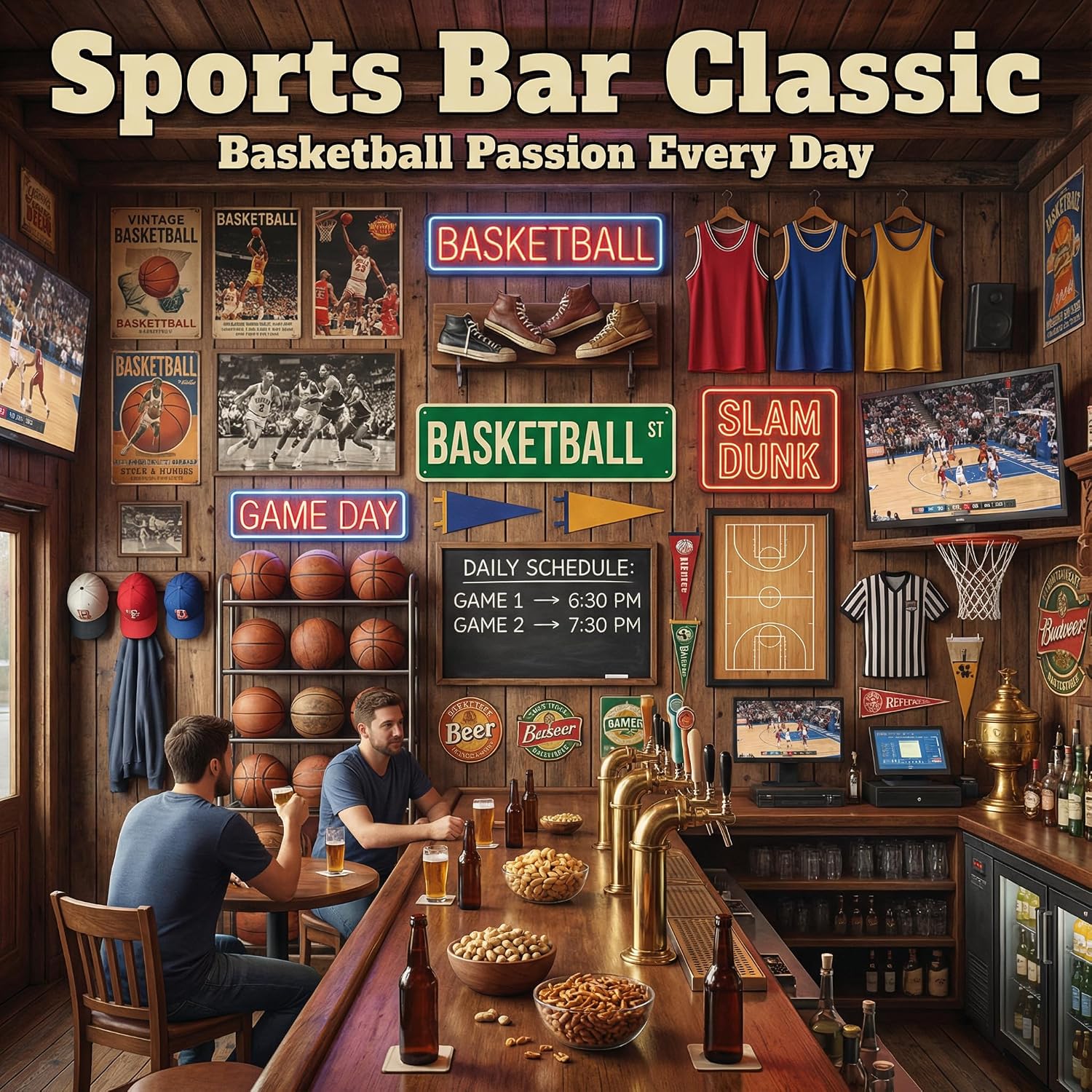 Funnysign Basketball Gifts for Boys Men Vintage Basketball ST Sign for Boys Room Man Cave Basketball Gear Room Court Decor 4×16 Inch (3347)