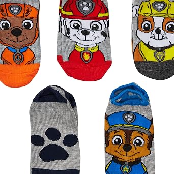 Nickelodeon Boys' Paw Patrol 5 Pack No Show Socks