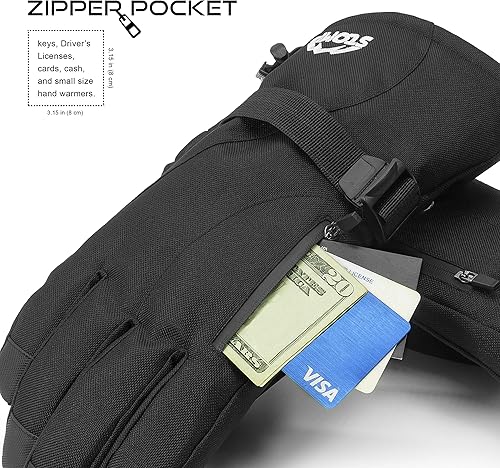 Miniatura 3 de Guantes impermeables para esquínieve de invierno cálidos 3M Thinsulate Snowboard Snowmobile Guantes para clima frío