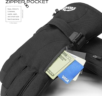 STOMP Waterproof Ski/Snow Gloves Winter Warm 3M Thinsulate Snowboard Snowmobile Cold Weather Gloves