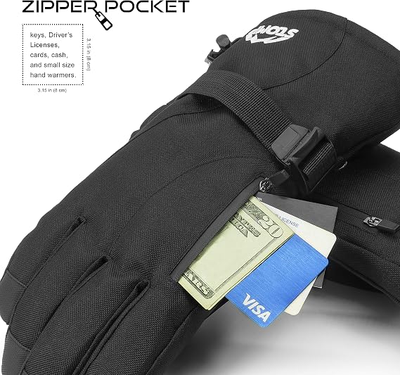 STOMP Waterproof Ski/Snow Gloves Winter Warm 3M Thinsulate Snowboard Snowmobile Cold Weather Gloves