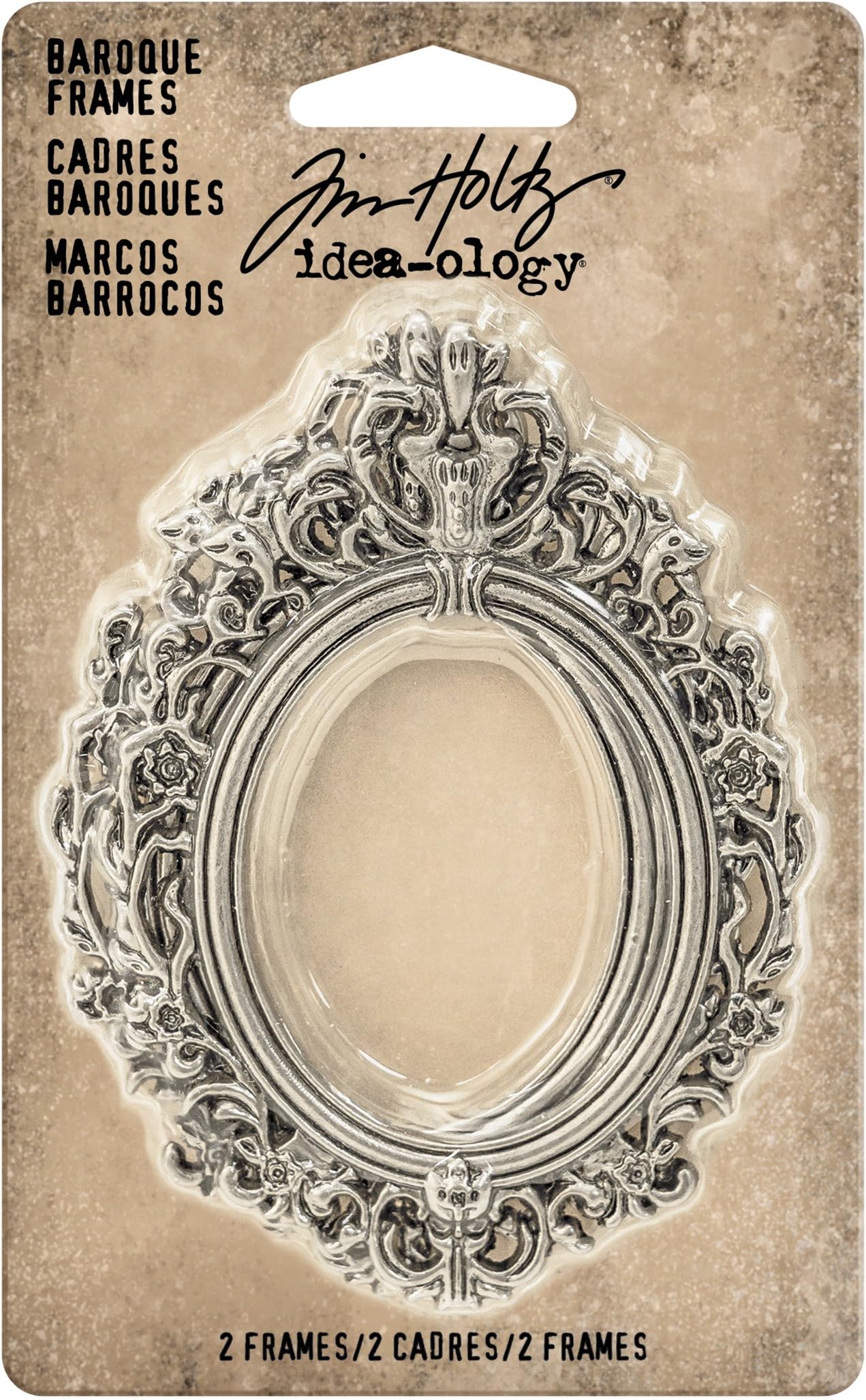 Baroque Frames 2-Pack, 2.25 x 3 Inches Each, Antique Nickel Finish (TH93267),Silver